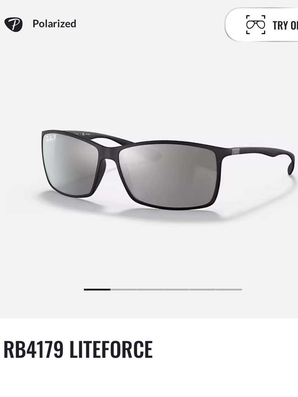 Ray-Ban RB4179 Liteforce Sunglasses — Black/Grey
